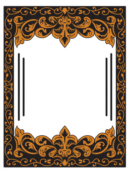 Ornamental Floral Frame for Wedding Ceremony Programs vector