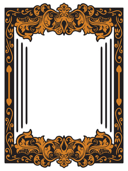 Regal Wedding Frame with Calligraphic Details vector