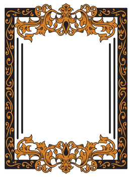 Luxe Wedding Reception Frame with Fine Filigree Patterns vector
