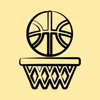 Icon basketball. Sports elements. Icon in hand drawn style. vector