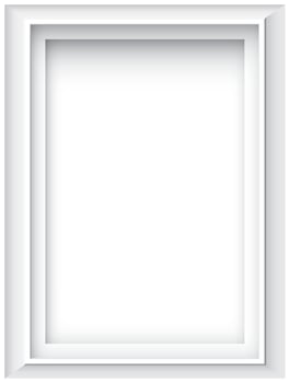 Blank white vertical frame background graphic illustration. Blank picture frame template. vector