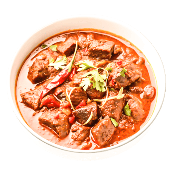 Delicious Spicy Beef Curry in Bowl, Top View Food Photography png