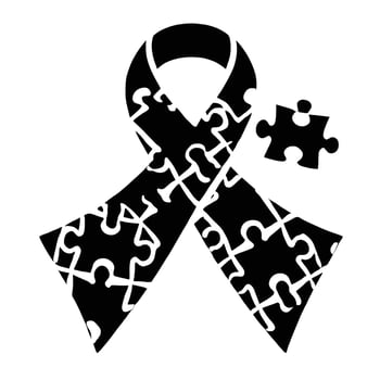 Autism awareness ribbon vector