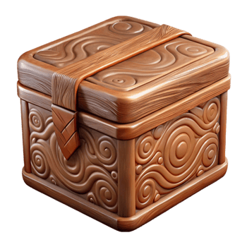 impressive vintage Carved Wooden Box with Lid Transparent Background exclusive png