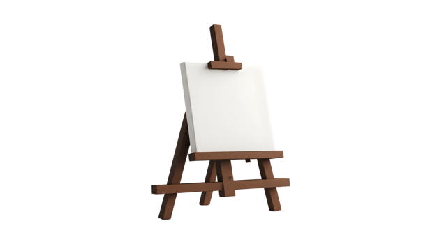 Blank Canvas on Wooden Easel Ideal for Art, Creativity, and Design Projects png