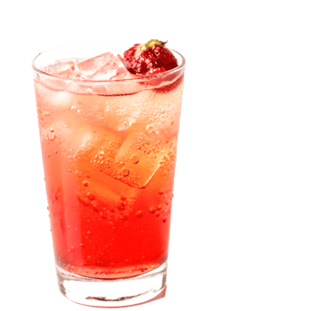 Refreshing Strawberry Iced Drink in Glass, Summer Beverage Photography png