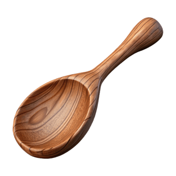 magnificent artistic Carved Wooden Spoon Rustic Style Transparent Background high resolution png