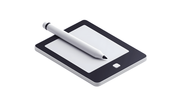 Modern Digital Drawing Tablet with Stylus Pen for Creative Design and Artwork png
