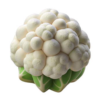 beautiful classic Cauliflower Isolated with White Head detailed png
