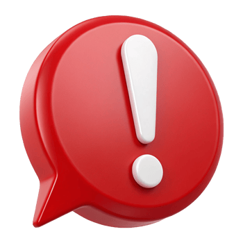 Digital 3D red message notification icon isolated on transparent background png