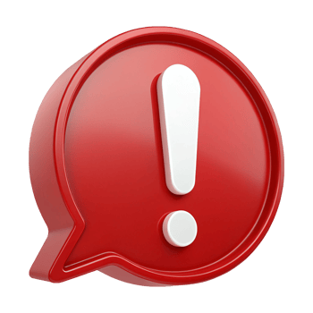 Shiny red communication bubble in 3D isolated on transparent background png