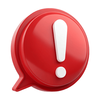 Vibrant red 3D speech balloon icon isolated on transparent background png