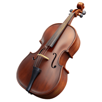 beautiful creative Cello Front View Dark Brown Finish Isolated exclusive png