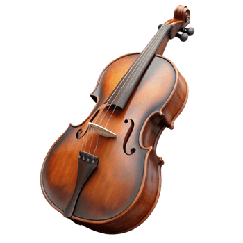 impressive artistic Cello Front View Dark Brown Finish Isolated premium png