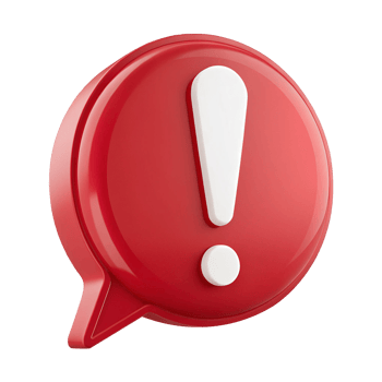 3D red speech bubble icon isolated on transparent background png
