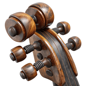 elegant modern Cello Tuning Pegs Ebony Wood Close Up Isolated professional png