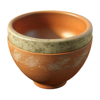 wonderful vintage Ceramic Bowl Earthy Tones Isolated Transparent Background png