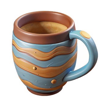 magnificent abstract Ceramic Mug Hand Painted Design Isolated with Floral Motif premium png