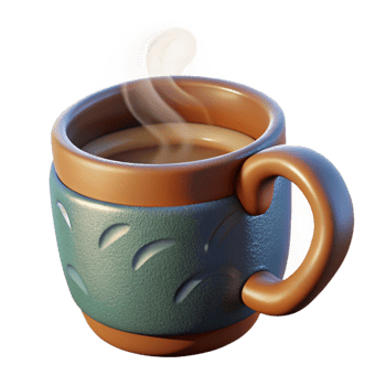 beautiful minimalist Ceramic Mug with Steam Top View Isolated png