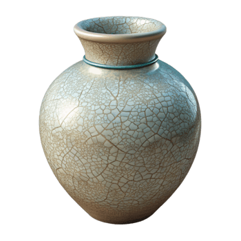 impressive modern Ceramic Vase with Crackle Glaze Transparent Background png
