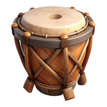 wonderful minimalist Ceremonial Drum with Wooden Frame Isolated exclusive png