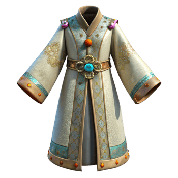 serene rustic Ceremonial Robe with Intricate Embroidery Transparent Background premium png