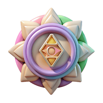 serene traditional Chakra Symbols Pastel Colors Cutout on Transparent Background detailed png