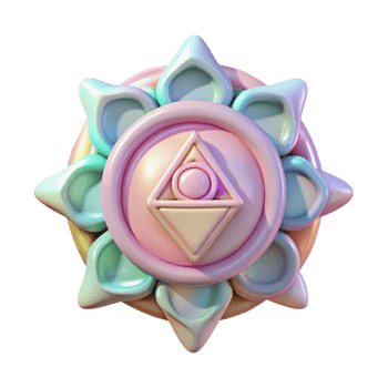 serene rustic Chakra Symbols Pastel Colors Cutout on Transparent Background premium png