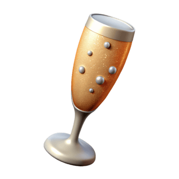 Champagne Flute with Bubbles Transparent Background png