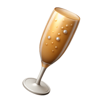 stunning creative Champagne Flute with Bubbles Transparent Background detailed png