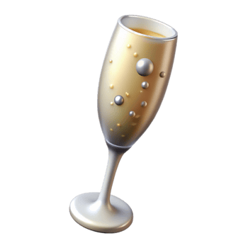 wonderful rustic Champagne Flute with Bubbles Transparent Background exclusive png