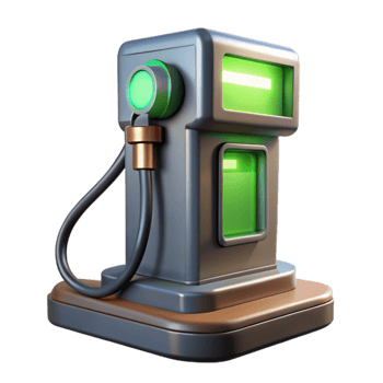 serene minimalist Charging Station with Green Light Cutout authentic png
