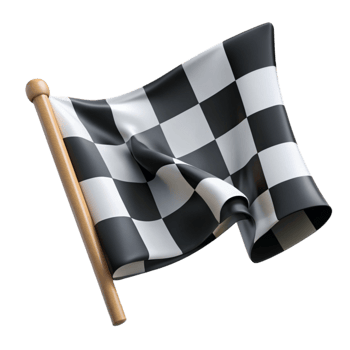 Checkered Flag Black and White Waving Transparent png