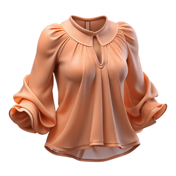 extraordinary traditional Chiffon Blouse Flowing Peach Cutout high resolution png