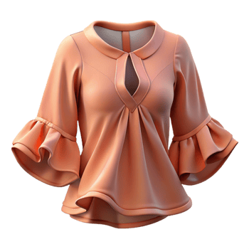beautiful traditional Chiffon Blouse Flowing Peach Cutout genuine png