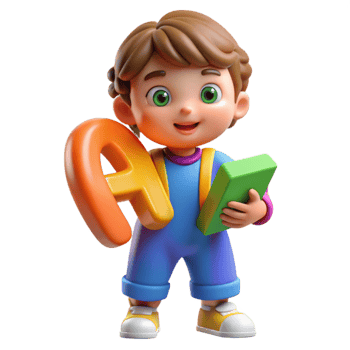 Child Learning Alphabet Colorful Letters Isolated png