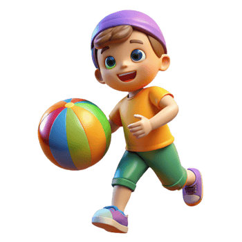 extraordinary vintage Child Playing with Ball Colorful Isolated high resolution png
