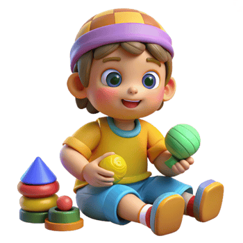 vibrant traditional Child Playing with Toys Colorful Isolated high resolution png