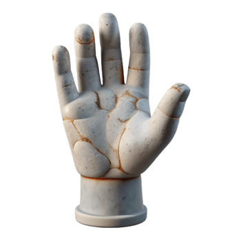 beautiful traditional Chipped Porcelain Figurine Hand Detail Cutout premium png
