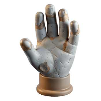 beautiful modern Chipped Porcelain Figurine Hand Detail Cutout high resolution png