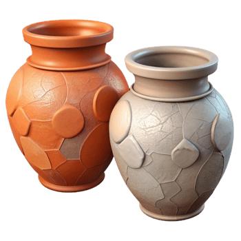 serene modern Chipped Pottery Restoration Before and After Isolated png