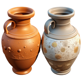 wonderful abstract Chipped Pottery Restoration Before and After Isolated authentic png