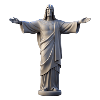 elegant rustic Christ the Redeemer Statue Backlit Silhouette Transparent Background original png
