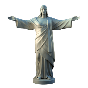 wonderful modern Christ the Redeemer Statue Backlit Silhouette Transparent Background exclusive png