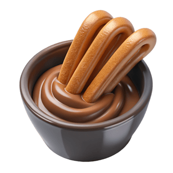 stunning rustic Churro with Chocolate Dipping Sauce Sweet Treat Isolated exclusive png