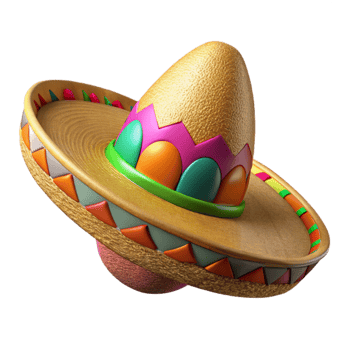 wonderful minimalist Cinco De Mayo Sombrero with Colorful Embroidery Isolated original png