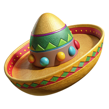 stunning minimalist Cinco De Mayo Sombrero with Colorful Embroidery Isolated exclusive png