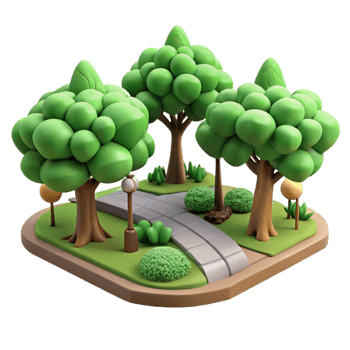wonderful abstract City Park Trees Lush Greenery Isolated high quality png