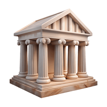 elegant abstract Classical Temple Ruins Front View Isolated genuine png