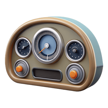 serene traditional Classic Car Dashboard Gauges Transparent Background authentic png